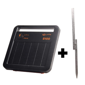 Gallagher S100 - Solar 1.0J / 12V - Up to 10km - Free Stand