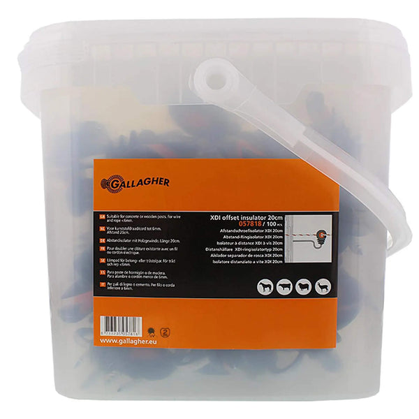 Gallagher XDI Offset Screw-in Insulator - Curved 18cm (Packs of 10 or 100)