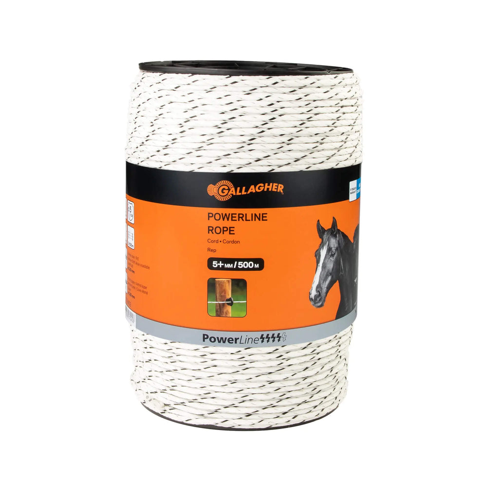 Gallagher PowerLine Braided Rope 5mm x 500 m - White or Terra