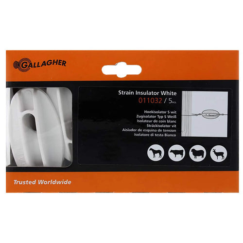 Gallagher Corner Insulator S - Reinforced - White (Pack of 5 or 100)