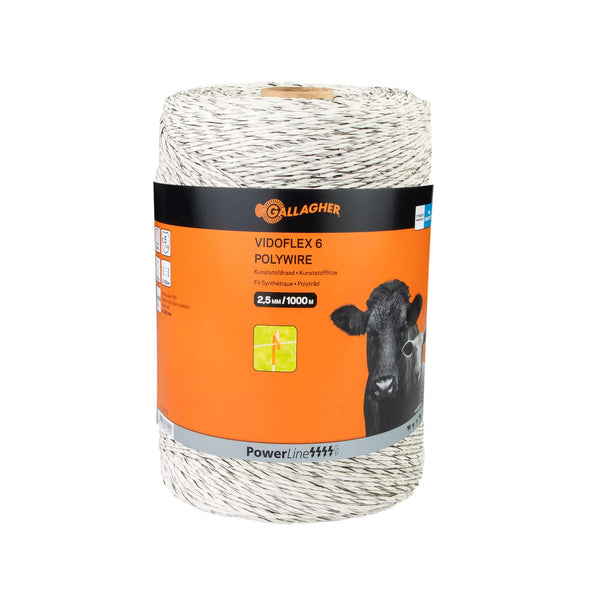 Gallagher Vidoflex 6 PowerLine - 2.5mm x 200m / 400m / 1000m - White or Terra