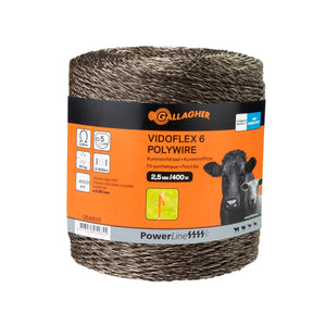 Gallagher Vidoflex 6 PowerLine - 2.5mm x 200m / 400m / 1000m - White or Terra