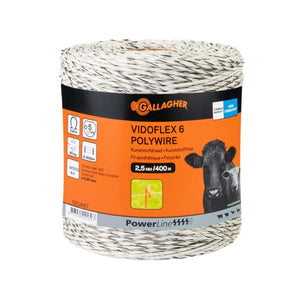 Gallagher Vidoflex 6 PowerLine - 2.5mm x 200m / 400m / 1000m - White or Terra